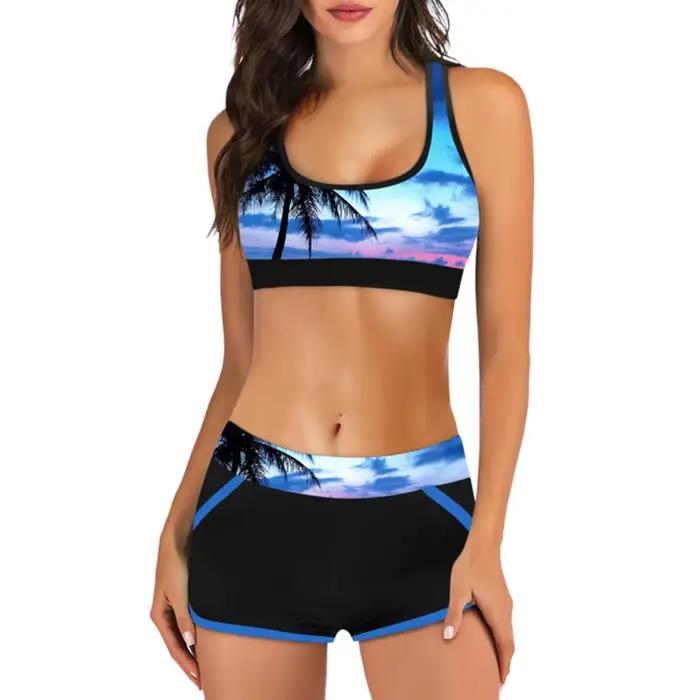 Tankini-Maillot de bain deux pièces pour femme, ensemble de bikini Y2K, maillots de bain de luxe, vê