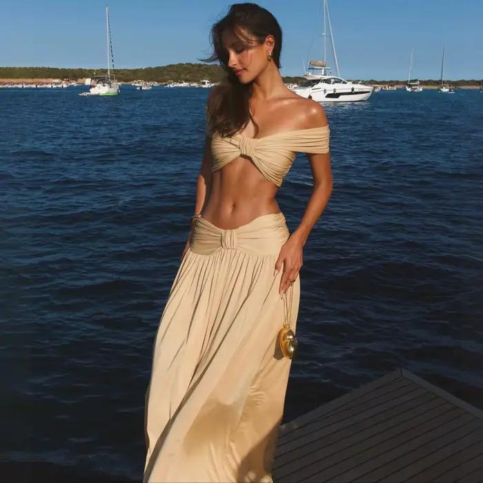 Bandeau 2 pièces Bikini 2026 Sexy Maillot de bain femme Robe de plage Ensemble bikini Tenue de plage
