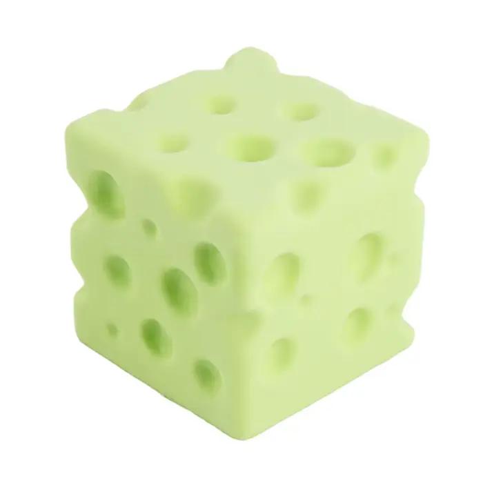 Jouet anti-stress en PU en forme de cube de fromage à presser, 5/7 cm, super doux, à récupération le
