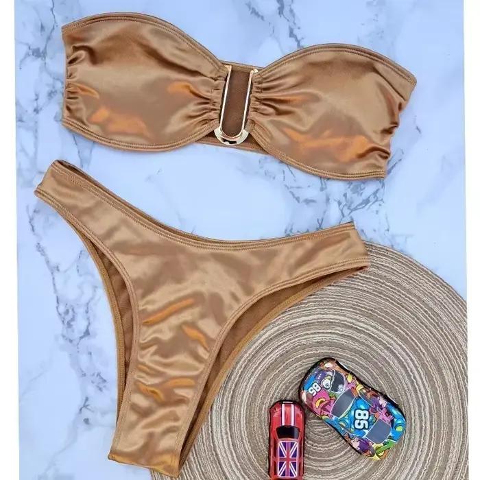 Taille haute Maillot De Bain femmes Push Up maillots De Bain Sexy Bandeau Maillot De Bain Femme Biki
