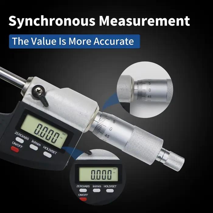 Micromètre numérique SHAHE 0-25 MM avec graduation 0,001 mm, outils de mesure numériques électroniques