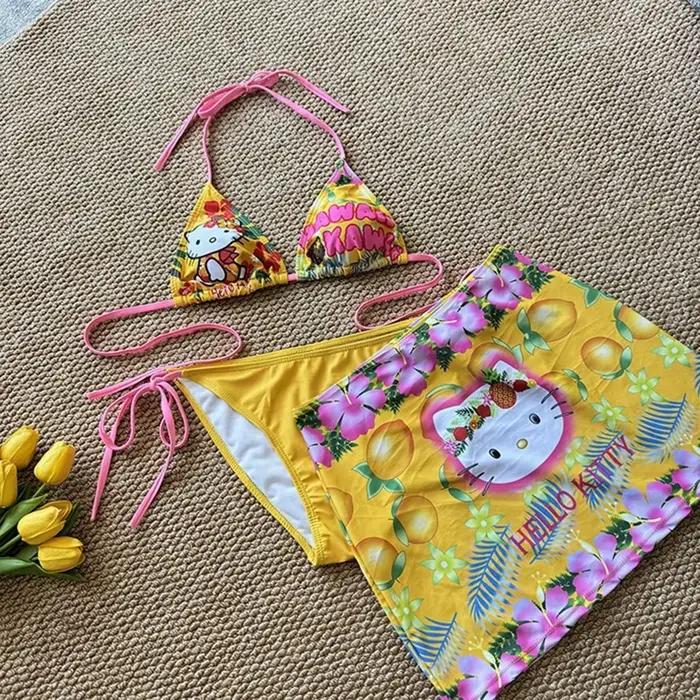 Maillot de bain sexy Hello Kitty japonais Kawaii pour femme