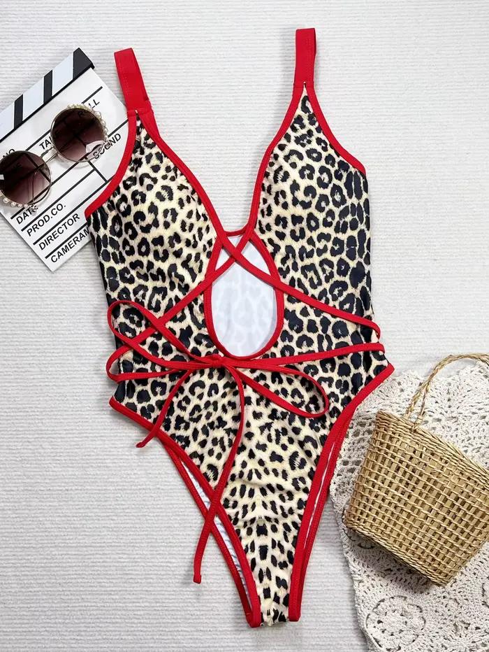 Léopard une pièce maillot de bain Sexy Bikini femmes maillots