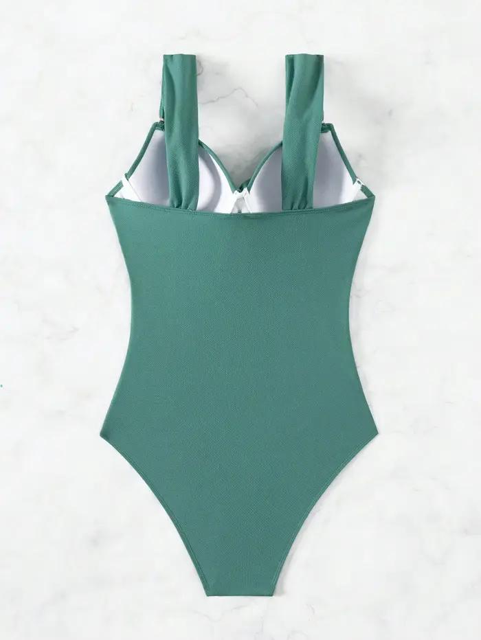 Maillot de bain une pièce vert sauge pour femme
