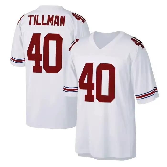 Maillot de football - Rouge avec des accents blancs, texte « BROWN 63 » « ARIZONA », design de numéro perforé, impressions 3D HD, sports de plein air