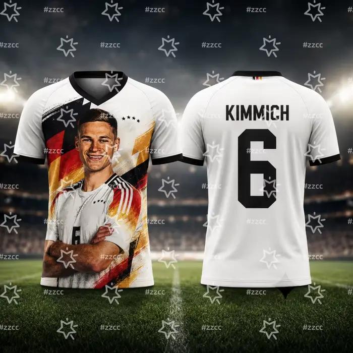 Maillot de football Allemagne 2026 Kimmich N°6 Kit d'entraînement de match T-shirt de sport d'été pour homme Vêtements pour enfant Maillot de cyclisme pour femme 