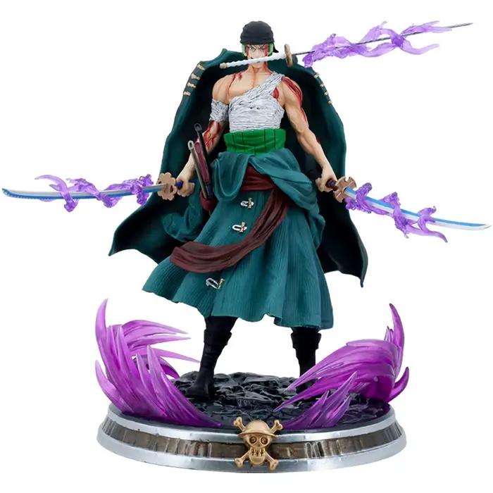 Figurine de dessin animé GK Roronoa Zoro, une pièce, 21cm, à trois lames, Sa-maximum, Manga, Collection de figurines d'action, modèle de jouet pour enfant