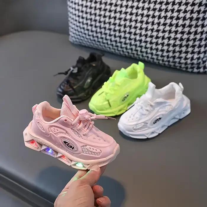 Zapatos-Baskets lumineuses LED Nialisation pour enfants, chaussures de tennis pour garçons et filles, chaussures de sport pour tout-petits, baskets pour enfants, 1 à 8 ans, nouveau, Ath