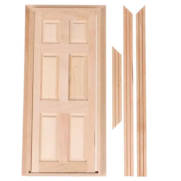 Maison de poupée Miniature, 6 panneaux, porte intérieure en bois, accessoires de meubles de bricolage, 1/12