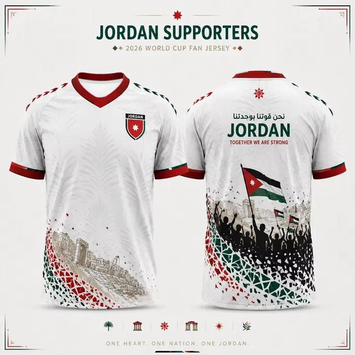 Maillot de football rouge Jordan 2026 pour fans, imprimé écusson, haut de sport léger et respirant pour moto, unisexe et pour collectionneurs