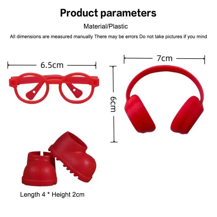 3 pièces/ensemble Mini poupée vêtements accessoires pour 15-17cm poupées comprend lunettes chaussures écouteurs bricolage accessoires jouet pour enfants