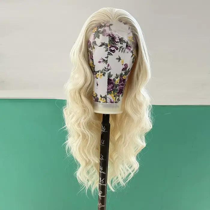 AIMEYA-Perruque blonde en dentelle synthétique pour femme, délié naturel, pré-plumée, perruques ondulées, utilisation cosplay