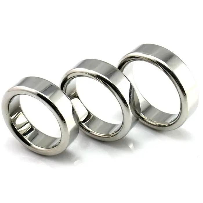 Anneau de pénis masculin en acier inoxydable, 6 tailles, civière de Scrotum, retardement de l'éjaculation, anneaux de coq en métal, jouets sexuels BDSM pour hommes