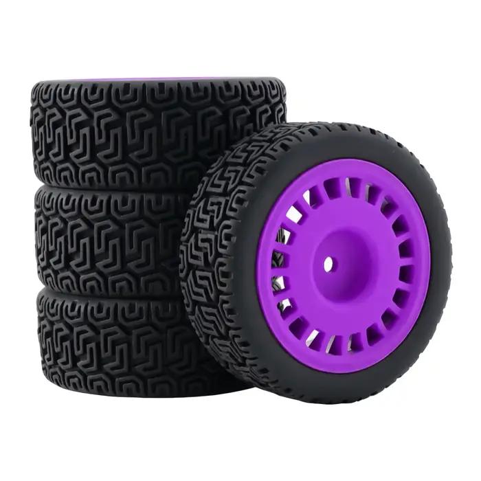 Pneu de voiture RC 1/10 à motif labyrinthe, bande de roulement rallye et pneu slick de drift, compatible avec MJX 10303 10304 LAIKALO XTS-S10 TRAXXAS Ford RC Rally Car