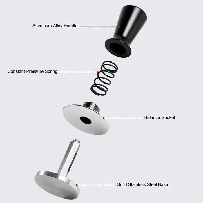 51mm 53mm 58mm Espresso Tamper Barista Café Tamper avec calibré à ressort en acier inoxydable