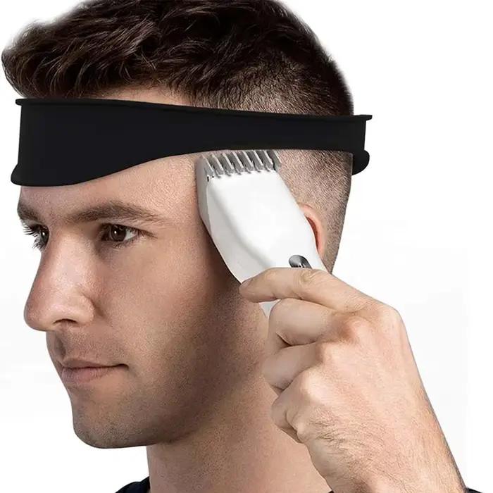 Bricolage maison coupes de cheveux bandeau incurvé Silicone décolleté modèle de rasage et Guide de coupe de cheveux outil de coiffure