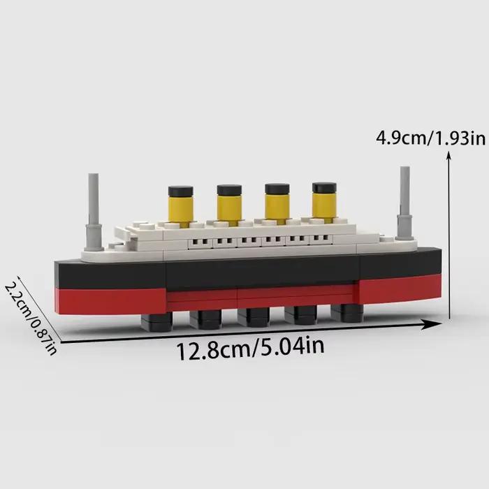 Ensemble de jouets de construction de maquettes de bateaux de croisière classiques Titanic - Parfait pour développer les compétences pratiques des enfants et comme cadeau d'anniversaire.