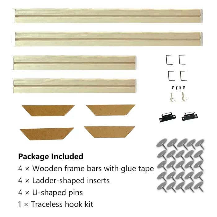 24 tailles grand cadre de toile murale cadres en bois Photo en bois peinture à l'huile toile diamant cadres de peinture toile cadre mural en bois