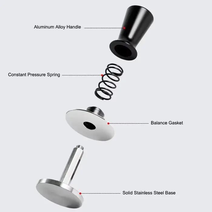 Tampers à café expresso 51mm 53mm 58mm avec ressort calibré en acier inoxydable pour barista
