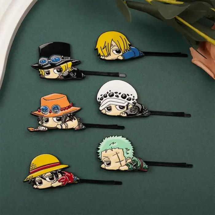 Pince à cheveux One Piece Luffy Roronoa Zoro, nouvelle collection, accessoire d'animation, design créatif et original, pince à cheveux polyvalente pour mèches rebelles