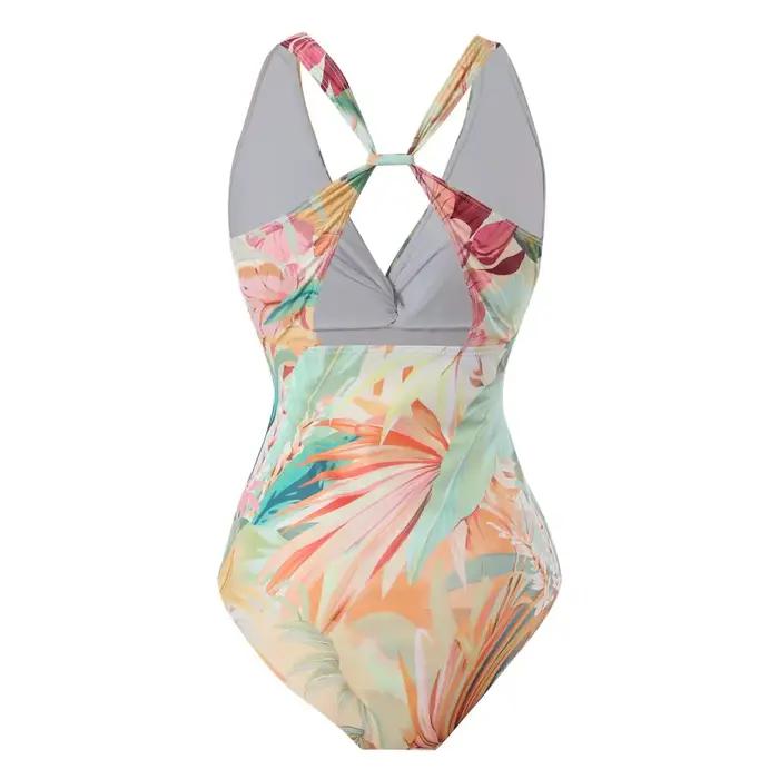 Maillot de bain froncé pour femmes une pièce avec jupe portefeuille pour nager et plage occasions spéciales et vacances en mer
