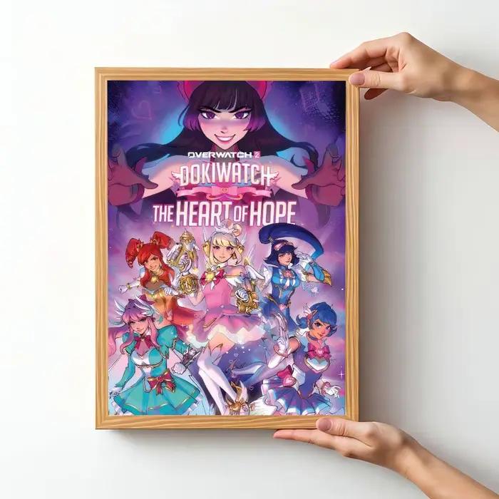 Pop Game O-Overwatch – affiche artistique autocollante mignonne, autocollant rétro en papier Kraft, autocollant DIY pour chambre, bar, café, peinture murale