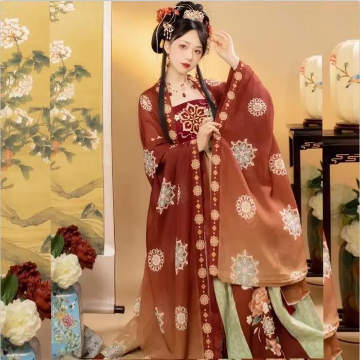 Robe Hanfu surdimensionnée 8XL pour femmes, Costume de carnaval Hanfu traditionnel chinois ancien, robe verte et rouge, grande taille 6XL