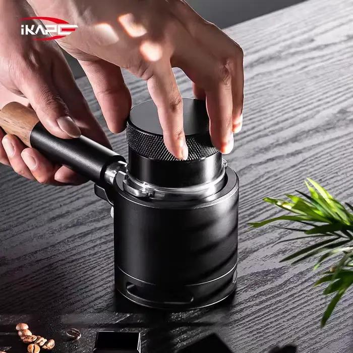 Distributeur de café IKAPE, compatible avec porte-filtre à expresso 49MM, 51MM, 54MM, 58MM, distributeur de gravité (noir/argent)