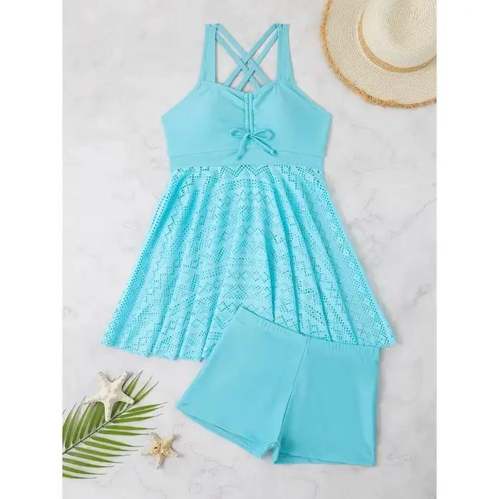 Maillot de bain 2 pièces tankini et jupe de plage pour femme