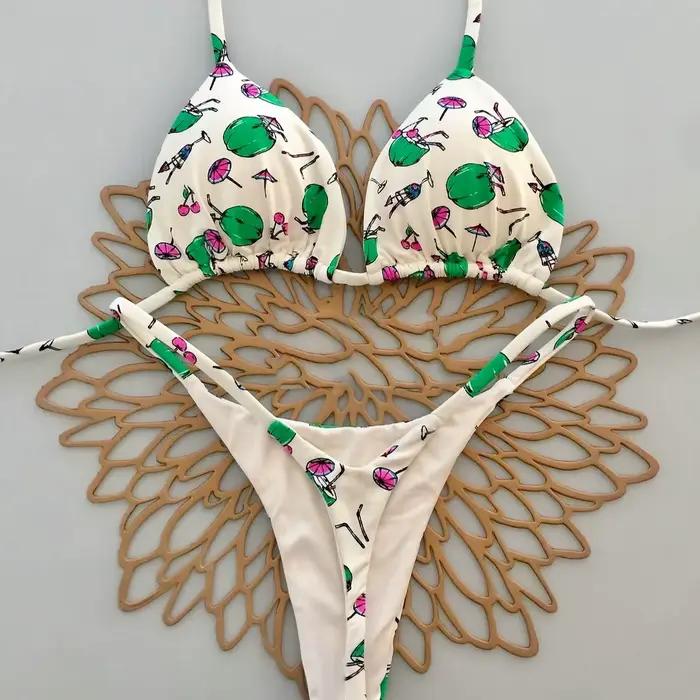 Nouveau Maillot de Bain Femme 2026 – Ensemble Bikini Brésilien Sexy avec String – Tenue de Plage