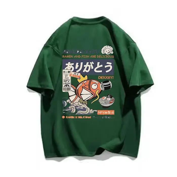 T-shirts à manches courtes imprimés pour hommes et femmes de rue d'anime japonais, T-shirts en coton de mode décontractée hip-hop taille européenne haut rond