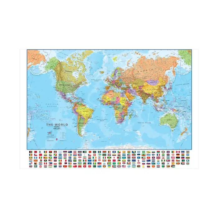 Affiche de carte du monde, toile d'art mural moderne, peinture, image pour l'éducation, fournitures scolaires et de bureau à domicile, 84x59cm/ 90x60cm