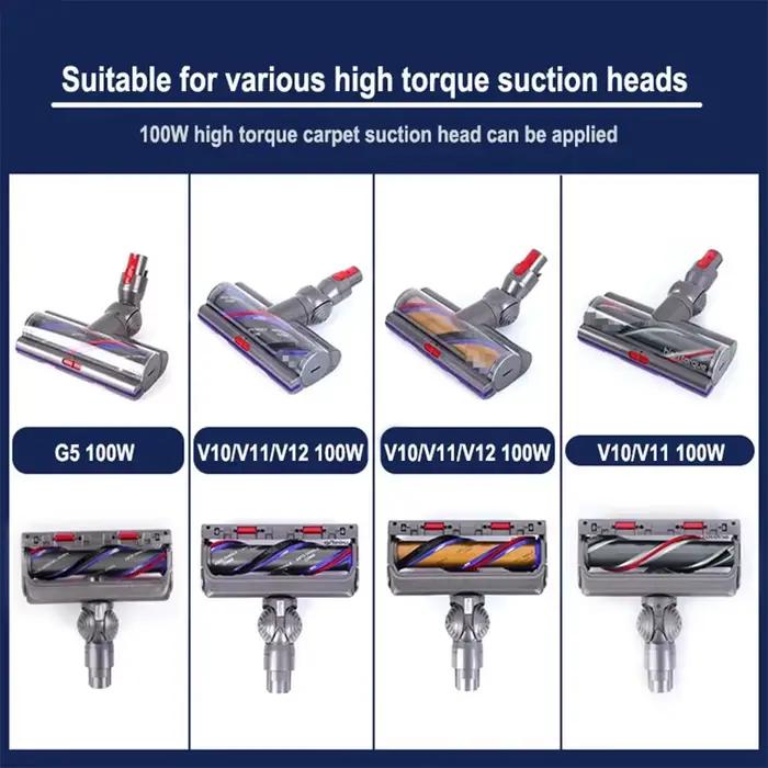 Pour aspirateur Dyson V10 V11 V15 G5, tête de brosse à couple élevé 100W, roues à billes en V et pièces de rechange de connecteur