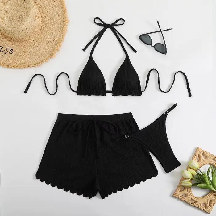 Ensemble de 3 pièces : Bikini string triangle 2026 pour femme