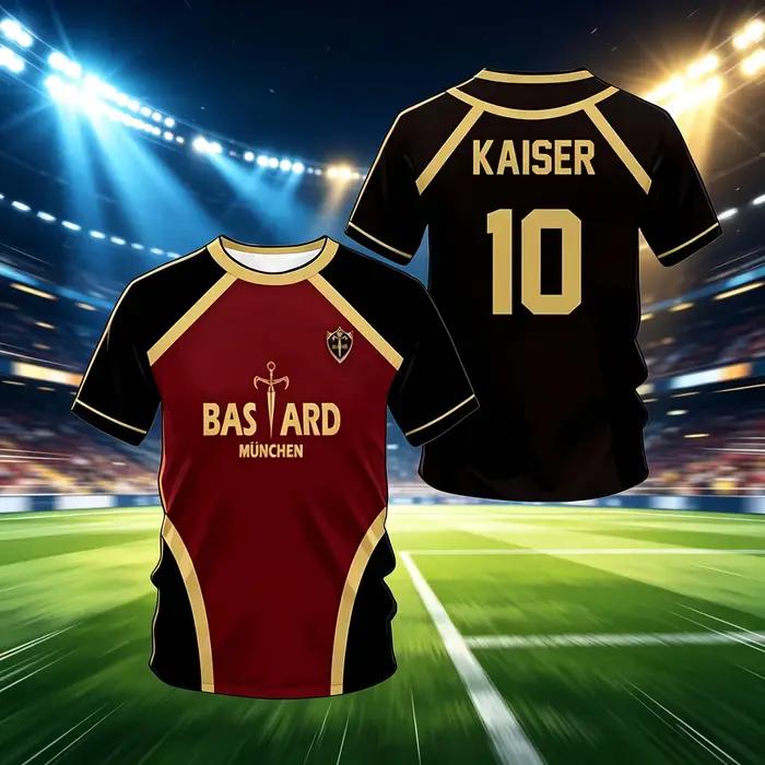 Maillot de Futsal Anime Vl Réplique Blue Lock Anime Bastard Munich Été Homme et Femme T-shirt 3D Décontracté Sportif Haut