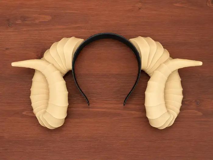 Serre-tête portable en cornes de faun, accessoire de coiffure gothique en cornes de mouton, idéal pour cosplay, démon de la forêt, ou comme accessoire de cheveux pour foire de la Renaissance