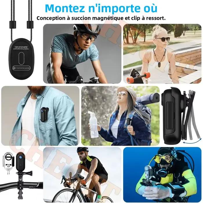 Mini caméra d'action 4K HD pour moto, légère, avec Wi-Fi, pour POV, sport routier, vélo, vlog et suivi d'animaux