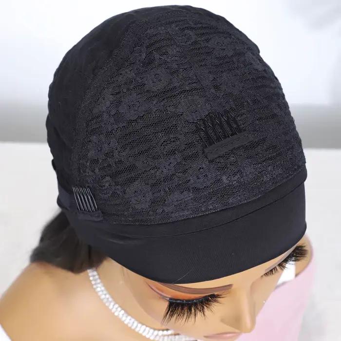 Perruques à bandeau Yaki lisses de 22 pouces pour femmes, perruques en cheveux humains de 28 pouces pour femmes, prêtes à porter, en cheveux brésiliens Remy