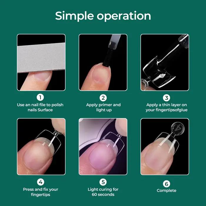 Nailpop – Capsules d'ongles en gel souple, 12 tailles, transparentes et durables, à presser, pour extension d'ongles en acrylique et polygel, 120 pièces