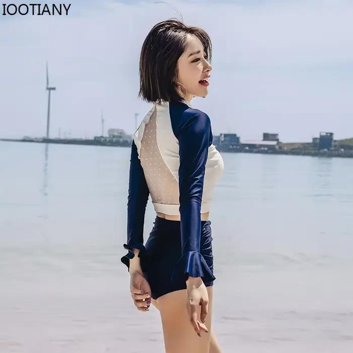 Maillot de bain conservateur de déesse avec manches longues pour femmes, haut col montant, polyester, ensemble cosplay, occasions spéciales et événements de plein air