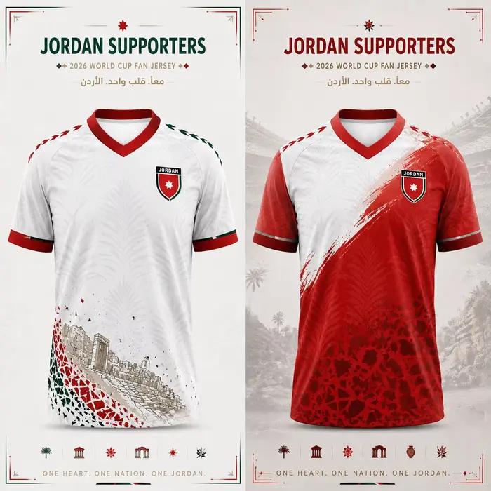 Maillot de football rouge Jordan 2026 pour fans, imprimé écusson, haut de sport léger et respirant pour moto, unisexe et pour collectionneurs
