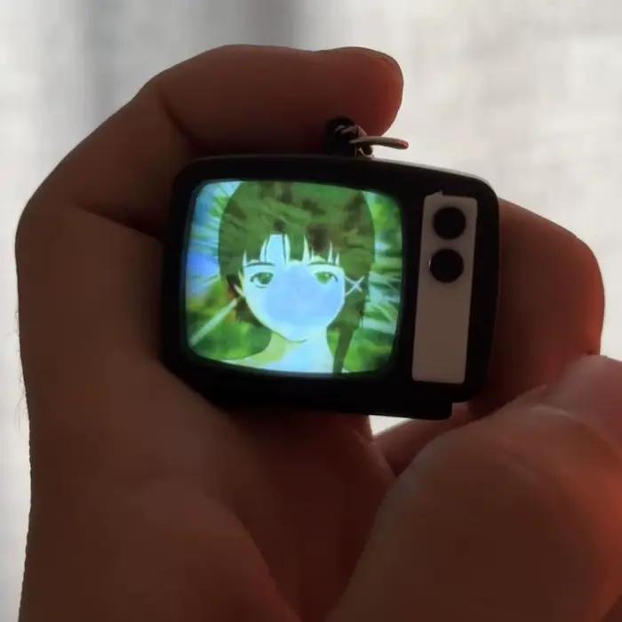 Porte-clés mini-téléviseur Lain pour accessoires, pendentif de sac, bijoux anime, cadeaux pour fans