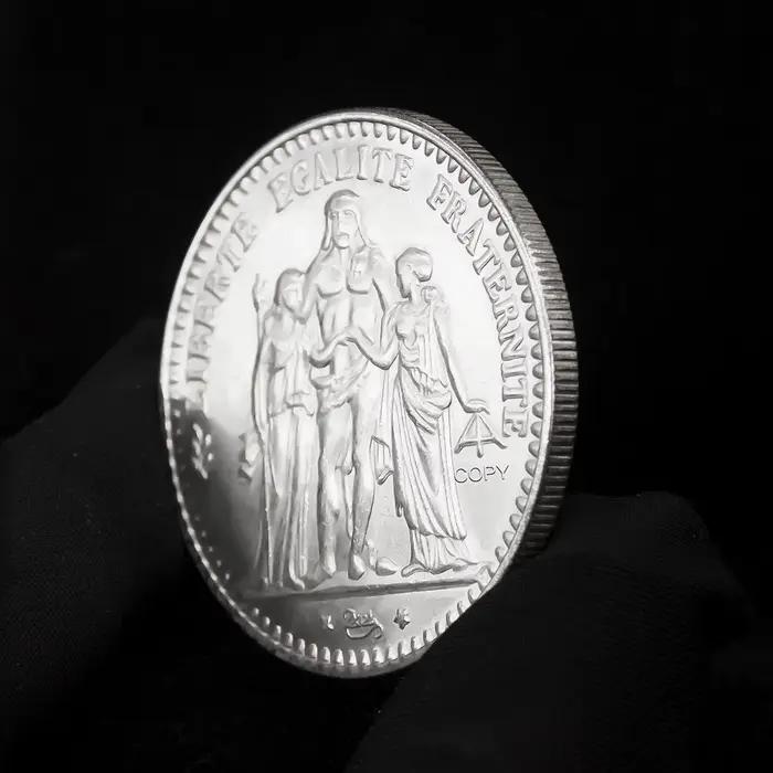 Pièce commémorative en argent Hercules français 5 Franc, réplique du troisième république, monnaie européenne, Souvenir, Badge français, 1875