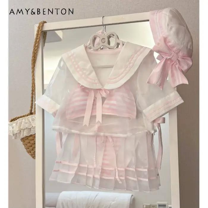 Nouveau Maillot de Bain Marin Rose Doux pour Femme