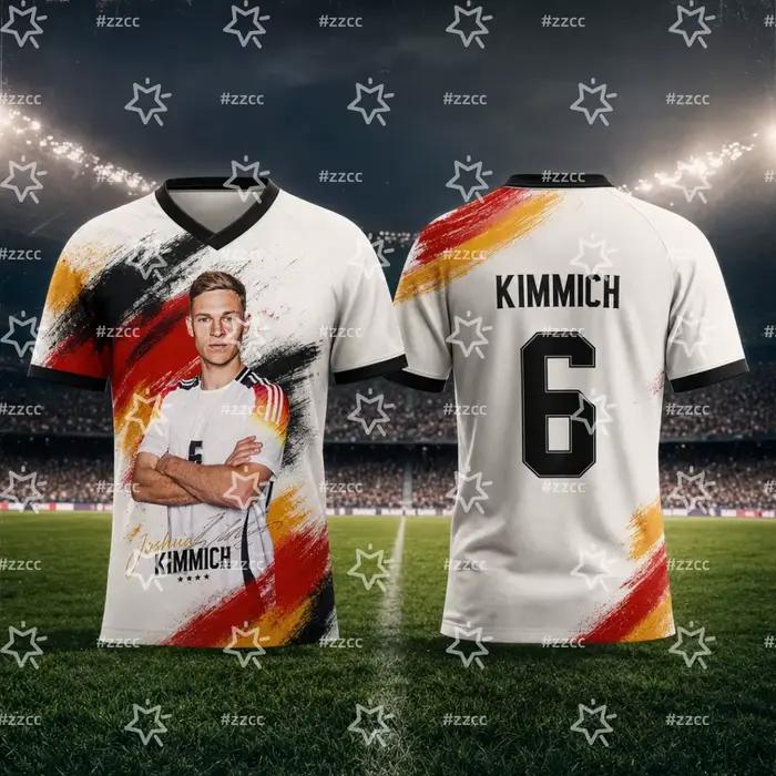 Maillot de football Allemagne 2026 Kimmich N°6 Kit d'entraînement de match T-shirt de sport d'été pour homme Vêtements pour enfant Maillot de cyclisme pour femme 