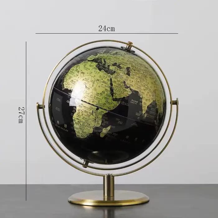 Accessoires de décoration pour la maison Globe du monde rétro Globe de bureau moderne géographie carte d'apprentissage créative pour l'éducation des enfants or rouge 2 tailles