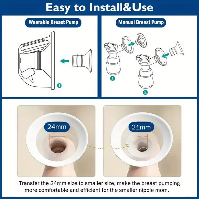 Kit de dimensionnement de bride de 11 tailles pour bride/bouclier de 24 mm de la plupart des pompes, insert de bride en silicone pour tire-lait Momcozy/Spectra/Bellababy