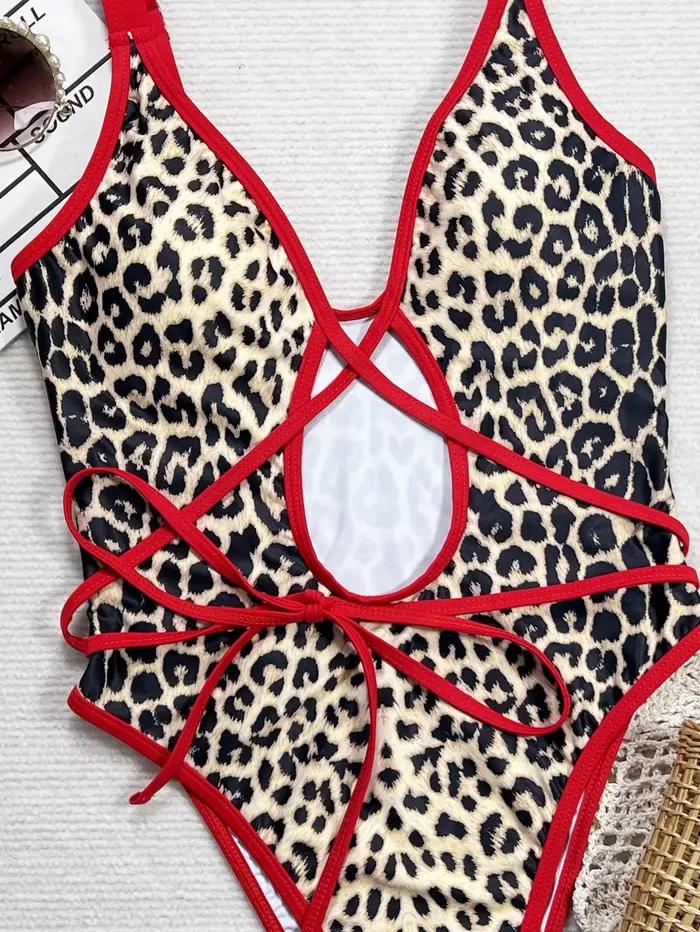 Léopard une pièce maillot de bain Sexy Bikini femmes maillots