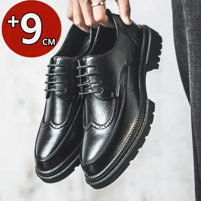 Chaussures Richelieu pour Homme Grande Taille, Rehaussantes, Style Oxford, avec Talon Invisible 4/7/9CM, pour Costume et Mariage