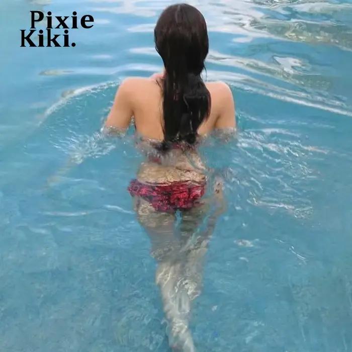Jennie lettre imprimer Sexy Bikinis femme 2025 été maillots de bain deux pièces ensemble à lacets taille basse maillot